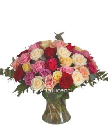 Bouquet di 12 rose colori misti