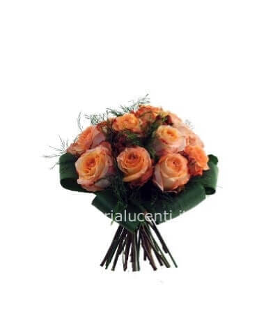 Bouquet di rose cappuccino color terracotta
