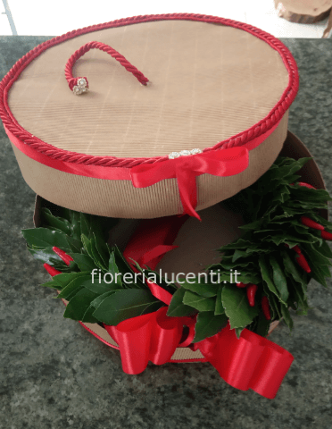 Coroncina d'alloro con scatola per laurea