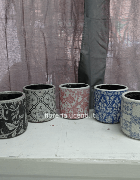 Vaso terracotta smaltata decò