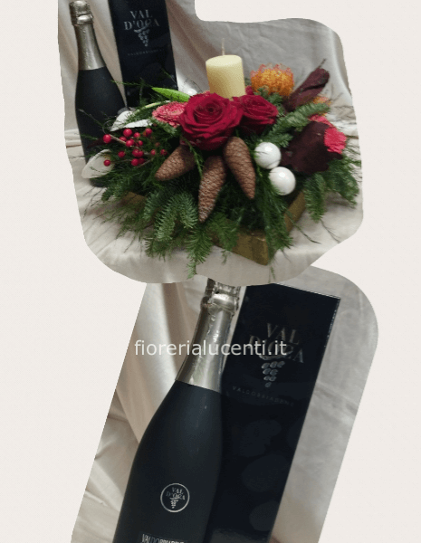 Centrotavola con prosecco
