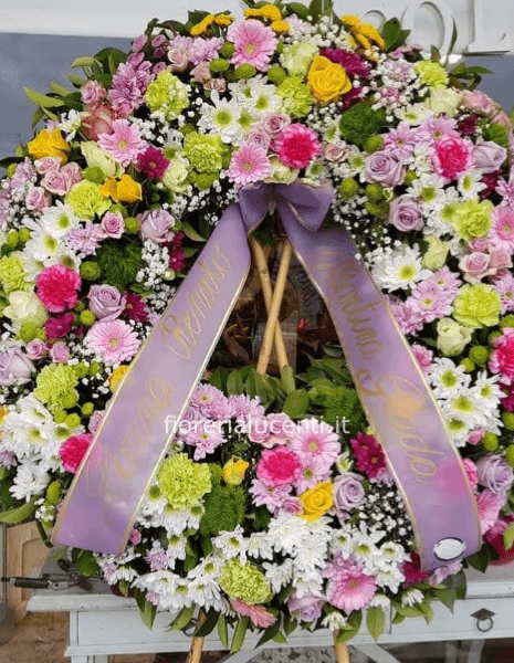 Corona funebre fiori misti